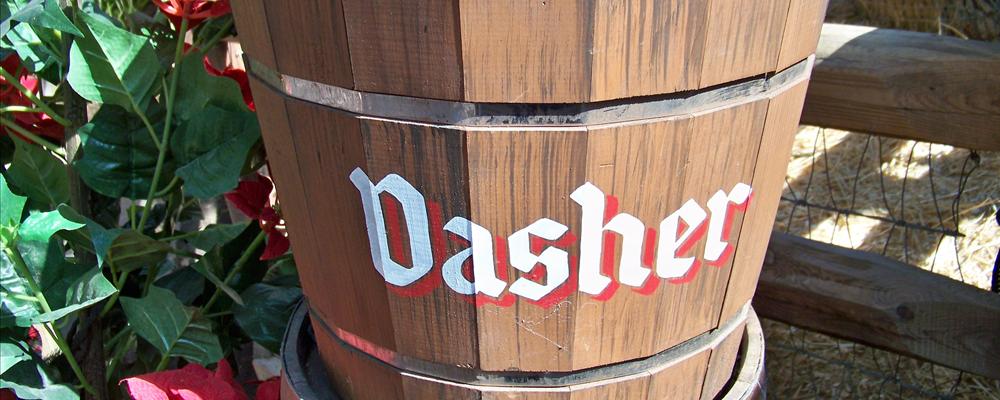 Dasher's food bucket at Santa's Reindeer Round-Up